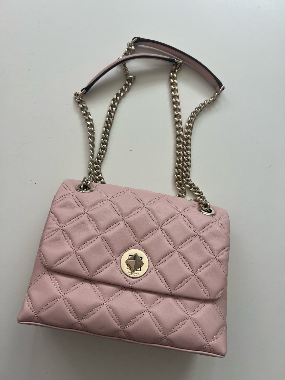 Kate Spade Quilted Pink Chain Shoulder Bag